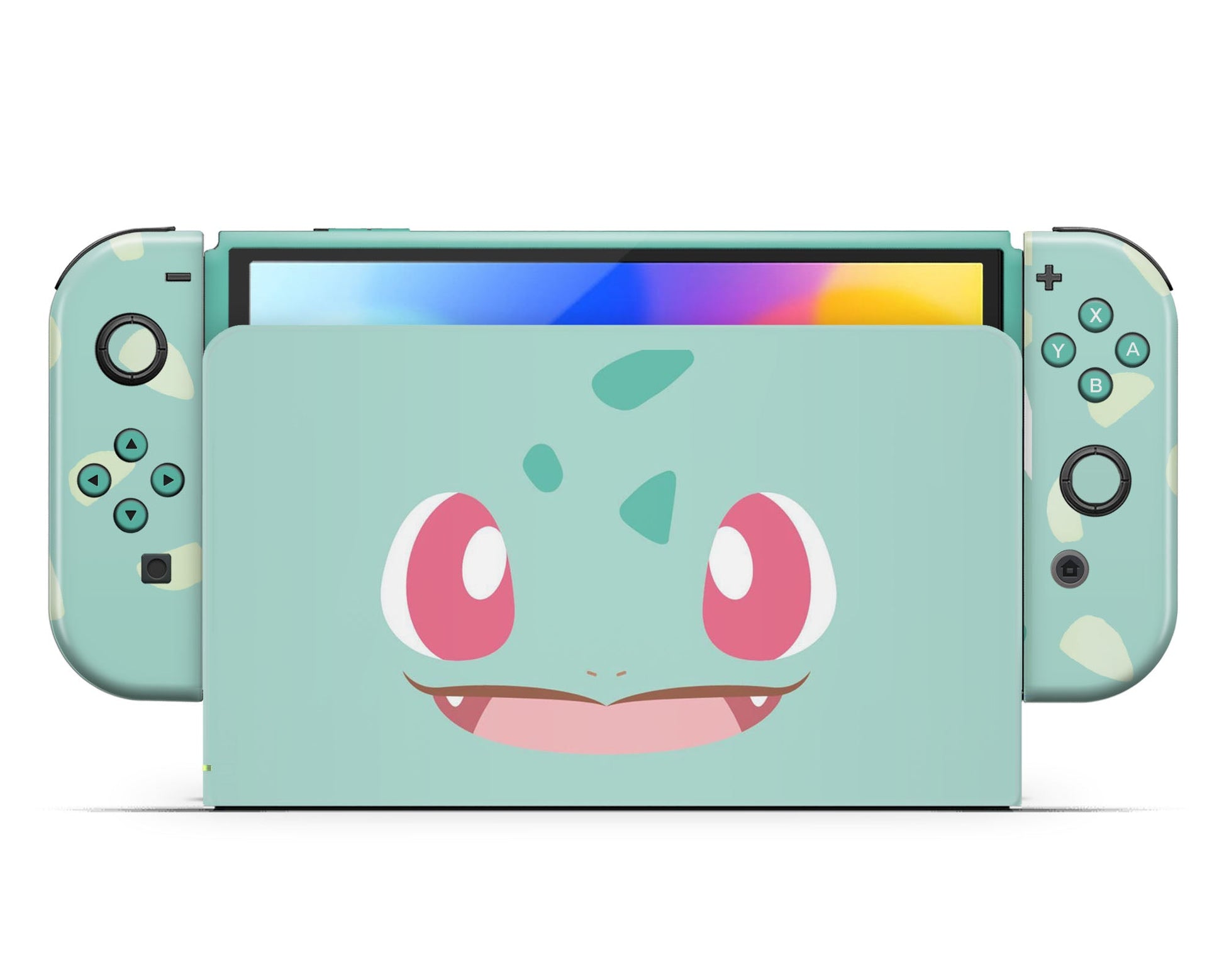 Lux Skins Nintendo Switch OLED Pokemon Bulbasaur Full Set +Tempered Glass Skins - Pop culture Pokemon Skin