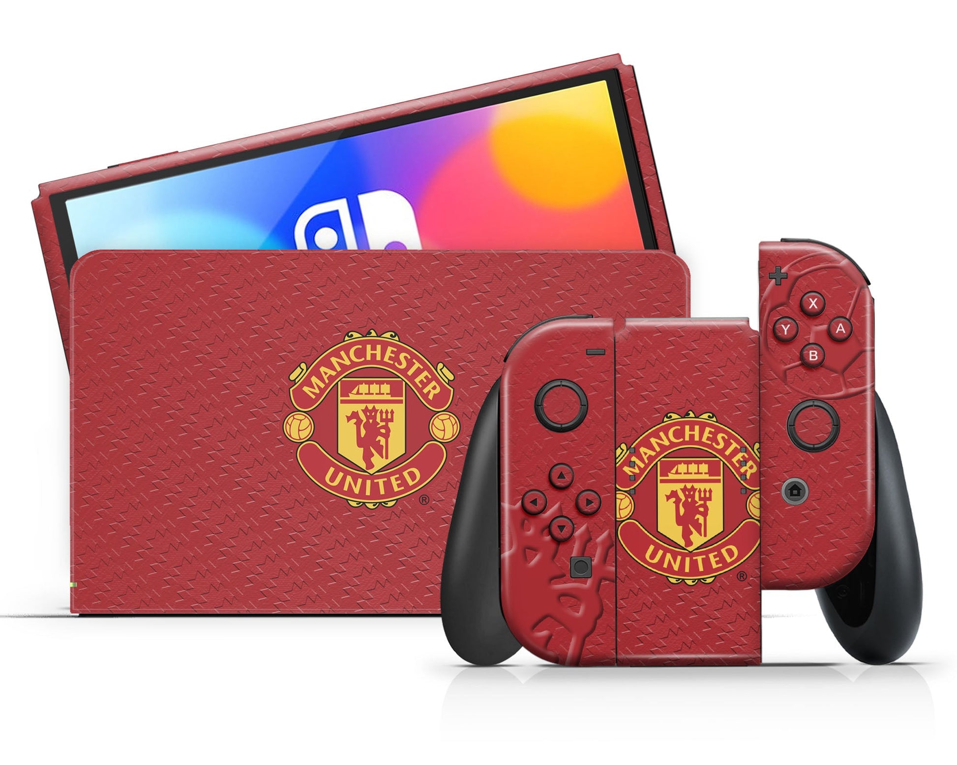 Lux Skins Nintendo Switch OLED Manchester United FC Full Set Skins - Sports Soccer Skin