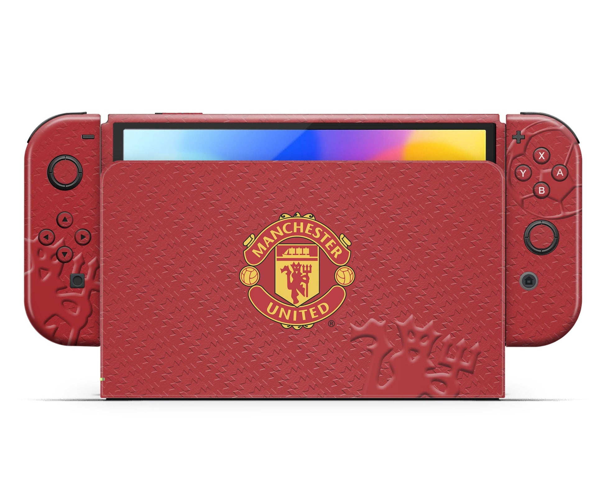 Lux Skins Nintendo Switch OLED Manchester United FC Full Set +Tempered Glass Skins - Sports Soccer Skin