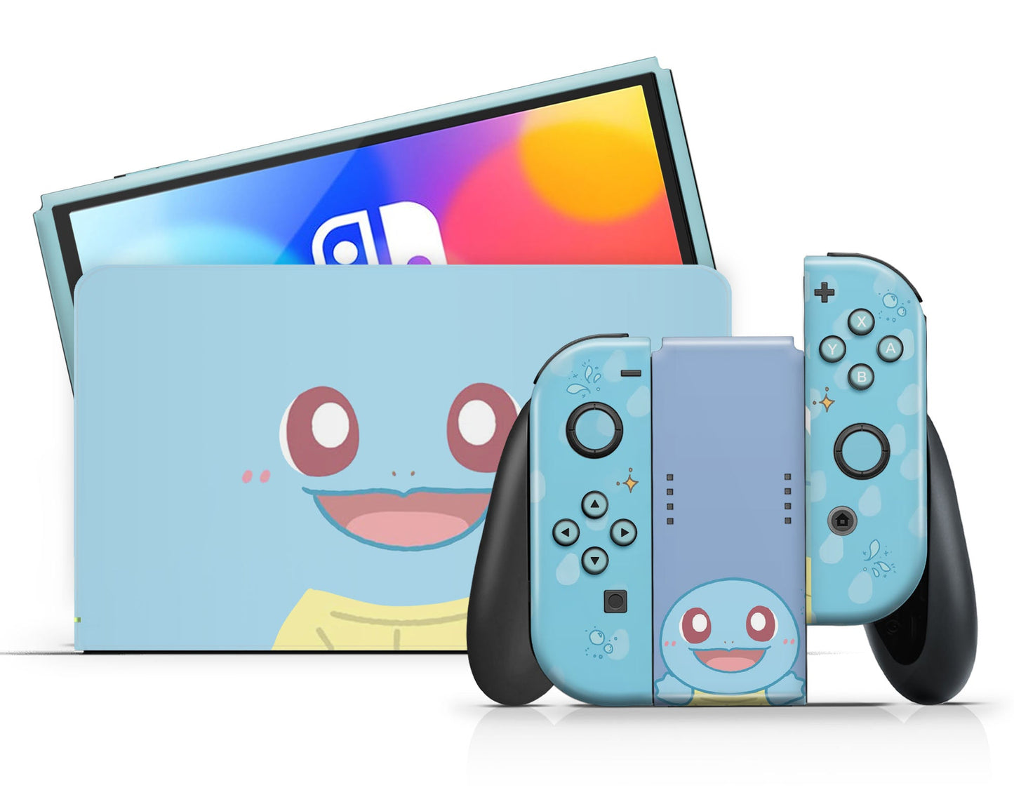 Lux Skins Nintendo Switch OLED Pokemon Squirtle Full Set Skins - Pop culture Pokemon Skin