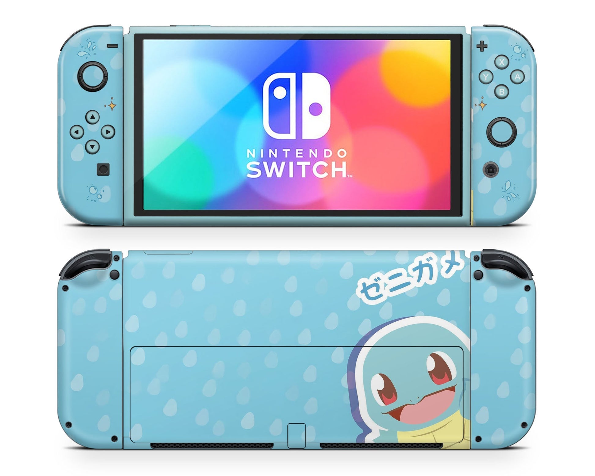 Lux Skins Nintendo Switch OLED Pokemon Squirtle Joycons Only Skins - Pop culture Pokemon Skin