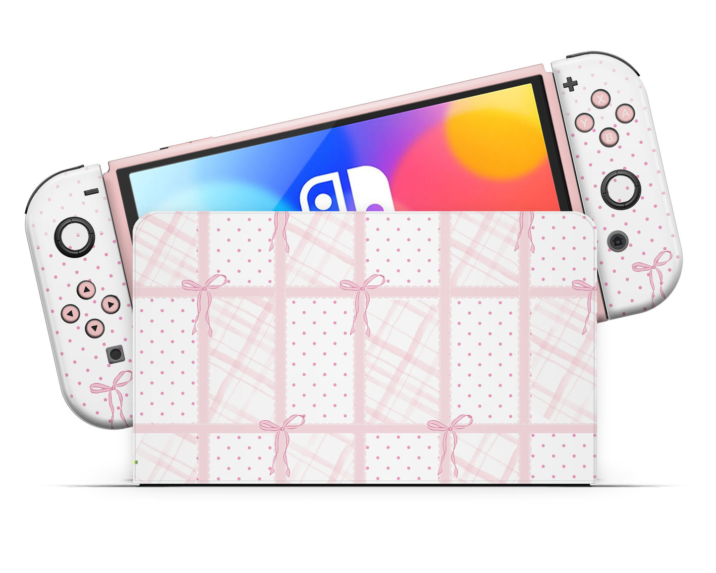 Cute Pink Bow Nintendo Switch OLED Skin