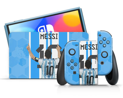 Lux Skins Nintendo Switch OLED Lionel Messi Full Set Skins - Sports Soccer Skin