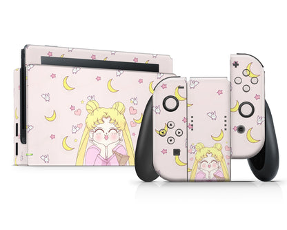 Lux Skins Nintendo Switch Sailor Moon Kawaii Hearts Full Set Skins - Pop culture Sailor Moon Skin