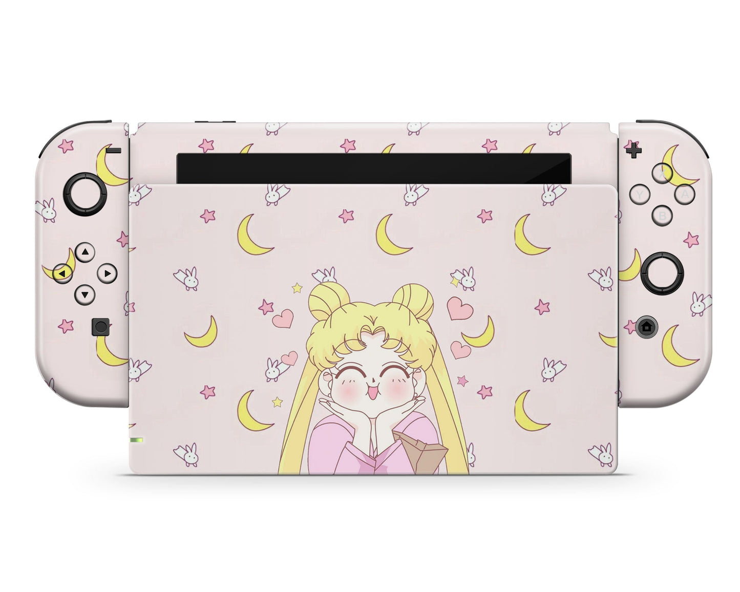 Lux Skins Nintendo Switch Sailor Moon Kawaii Hearts Joycons Only Skins - Pop culture Sailor Moon Skin