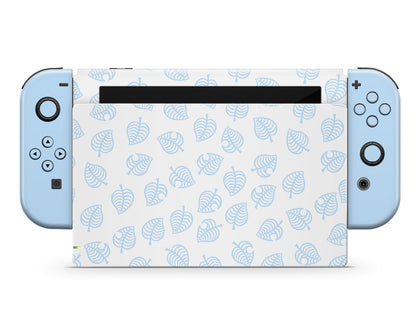 Lux Skins Nintendo Switch Animal Crossing Leaf Blue Joycons Only Skins - Pop culture Animal Crossing Skin