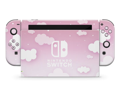 Dreamy Pastel Pink Clouds Nintendo Switch Skin