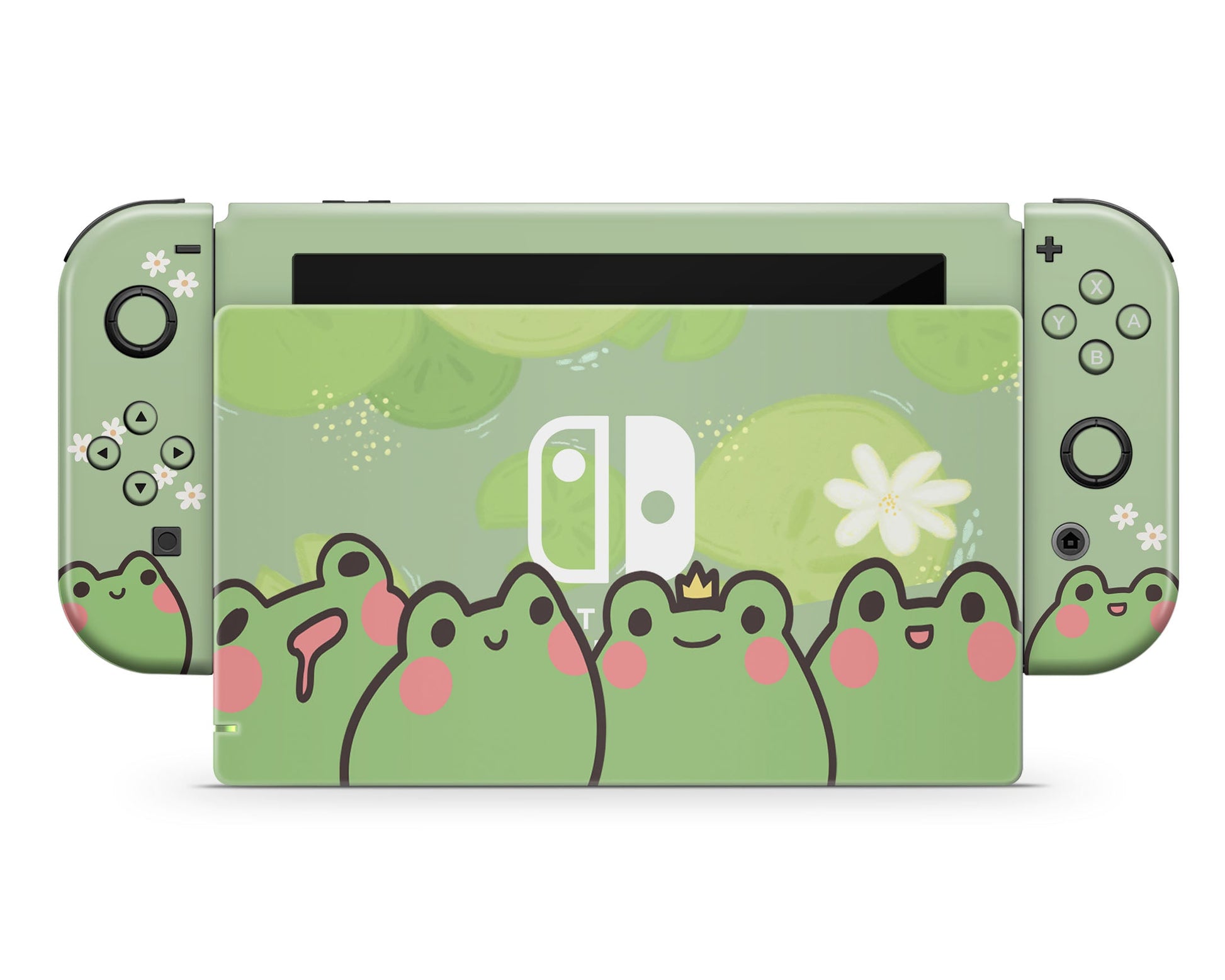 Lux Skins Nintendo Switch Froggy Matcha Full Set +Tempered Glass Skins - Animal  Skin