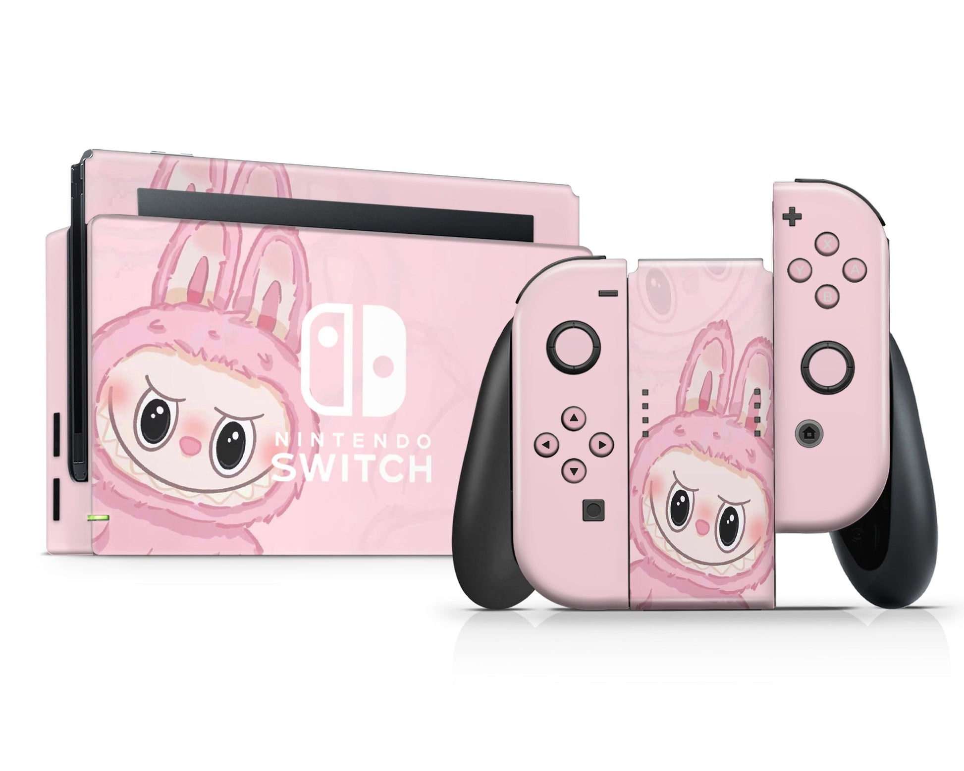 Lux Skins Nintendo Switch Cute Pink Labubu Full Set Skins - Pop culture Pattern Skin