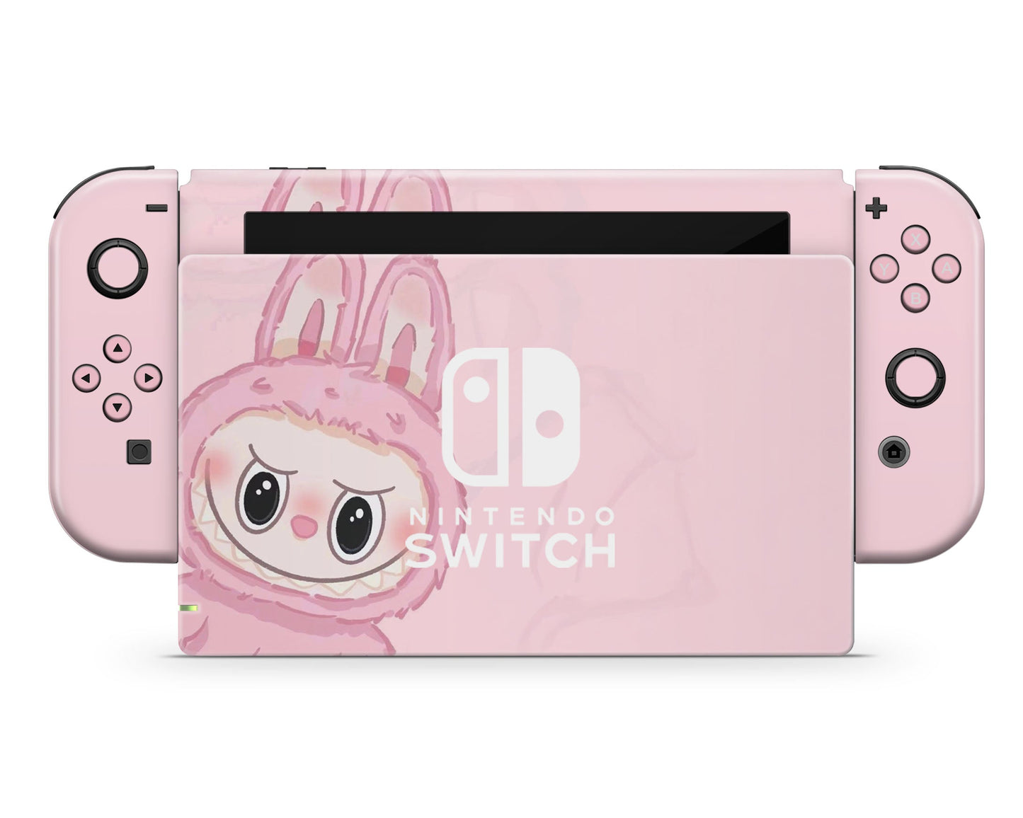 Lux Skins Nintendo Switch Cute Pink Labubu Full Set +Tempered Glass Skins - Pop culture Pattern Skin