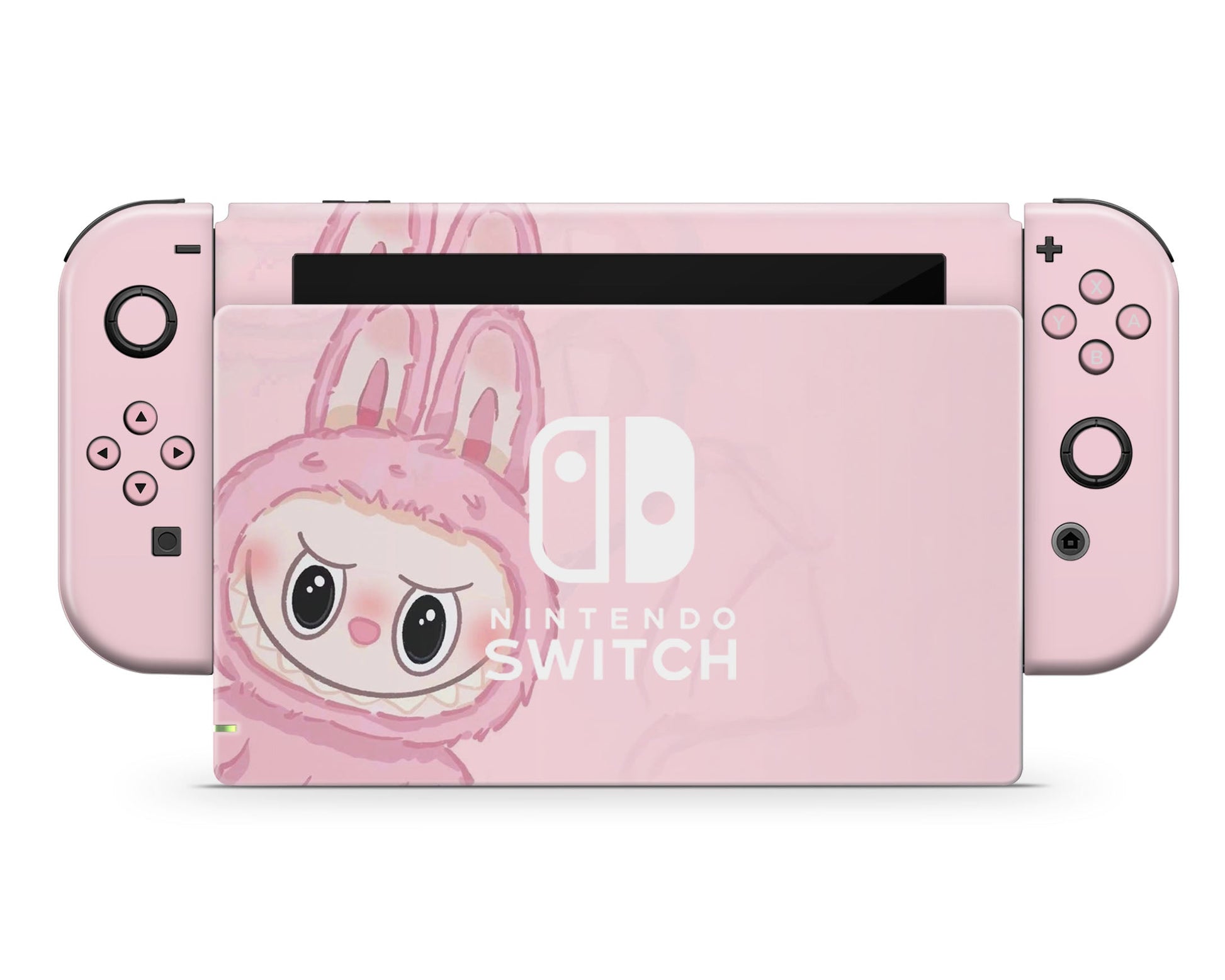 Lux Skins Nintendo Switch Cute Pink Labubu Full Set +Tempered Glass Skins - Pop culture Pattern Skin