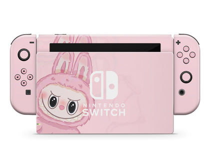 Lux Skins Nintendo Switch Cute Pink Labubu Full Set +Tempered Glass Skins - Pop culture Pattern Skin