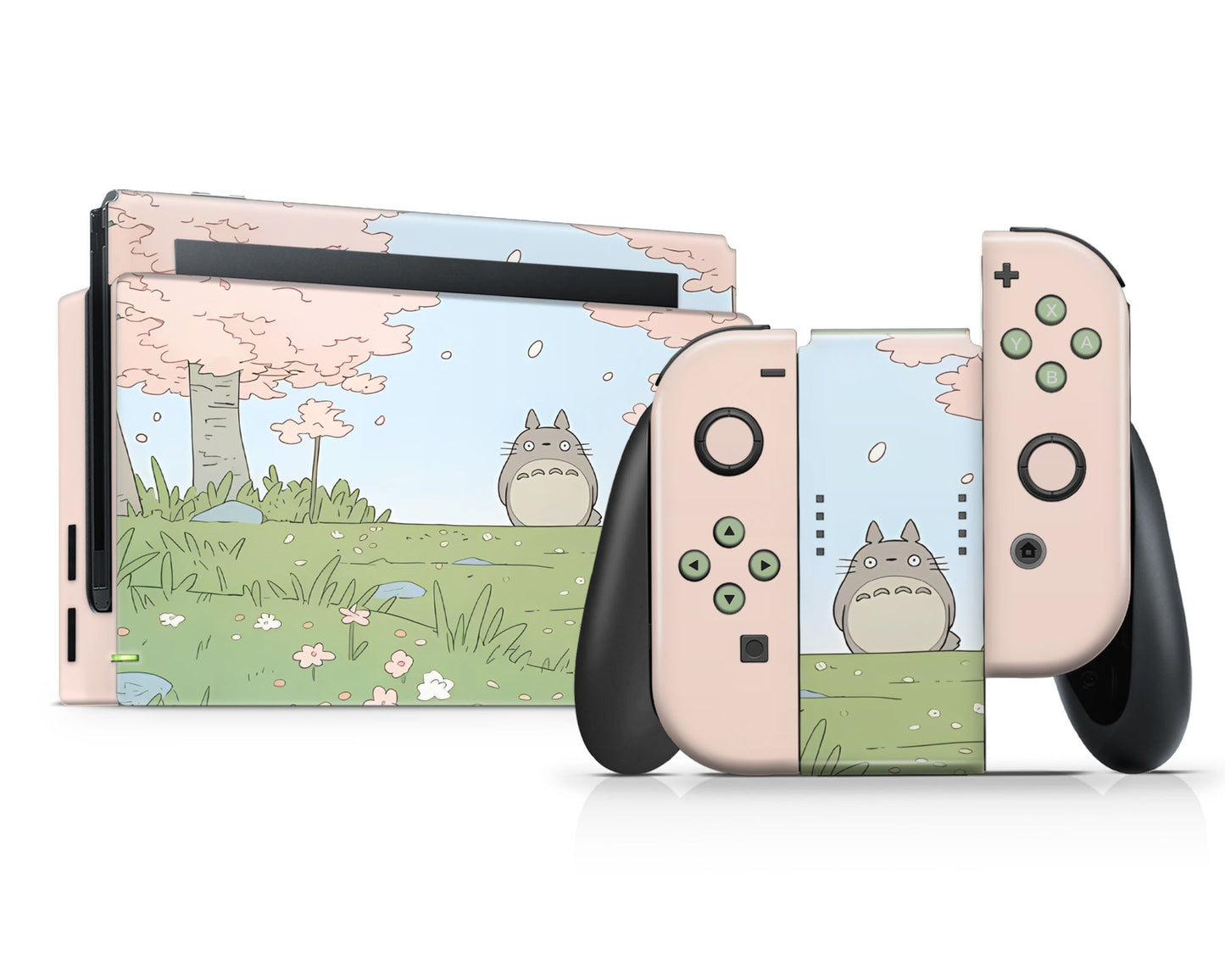 Lux Skins Nintendo Switch Totoro Pretty Pink Fields Full Set Skins - Pop culture Totoro Skin