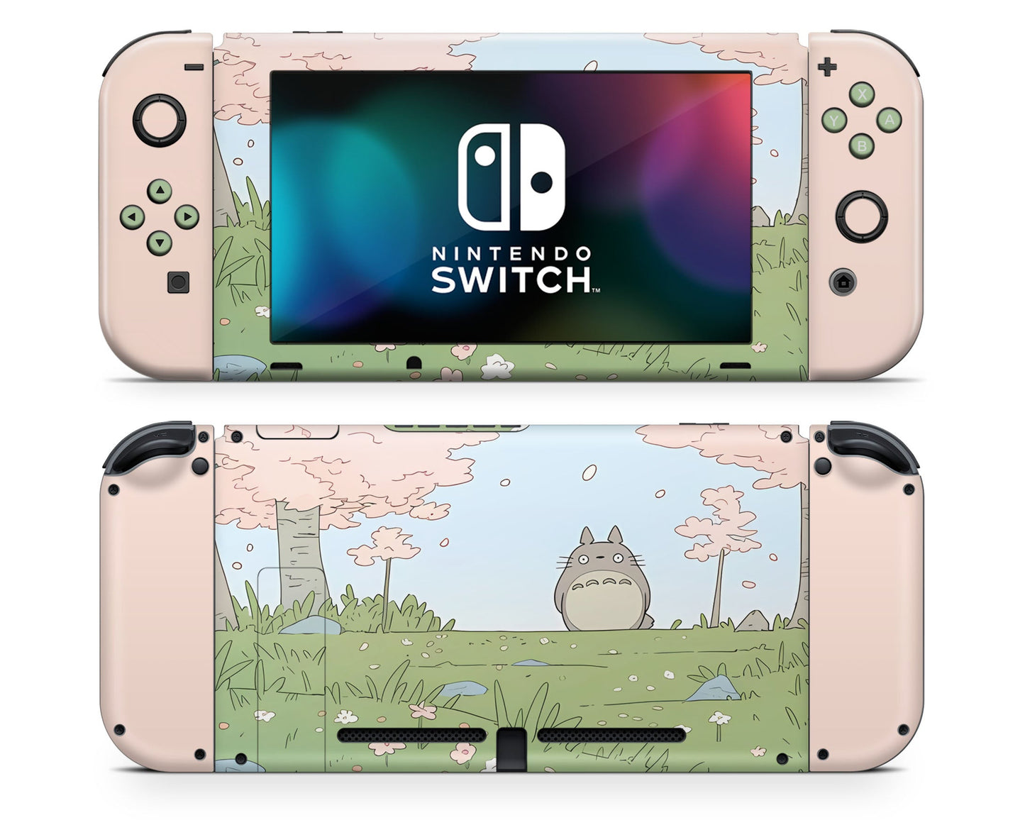 Lux Skins Nintendo Switch Totoro Pretty Pink Fields Joycons Only Skins - Pop culture Totoro Skin