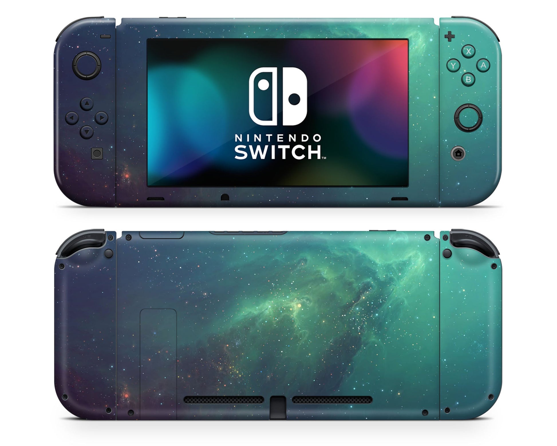 Lux Skins Nintendo Switch Green Stardust Galaxy Joycons Only Skins - Pattern Galaxy Skin