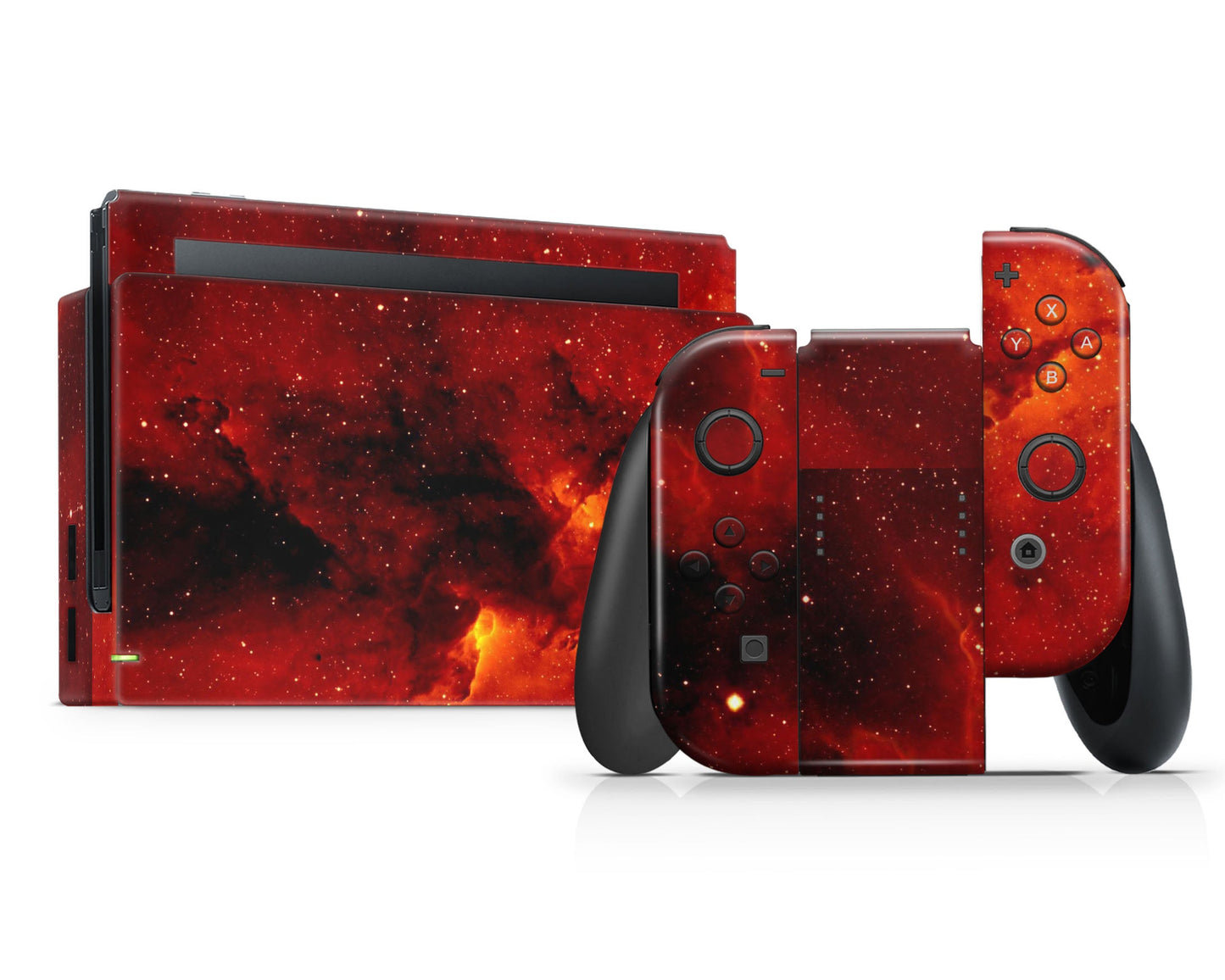 Lux Skins Nintendo Switch Red Stardust Galaxy Full Set Skins - Pattern Galaxy Skin