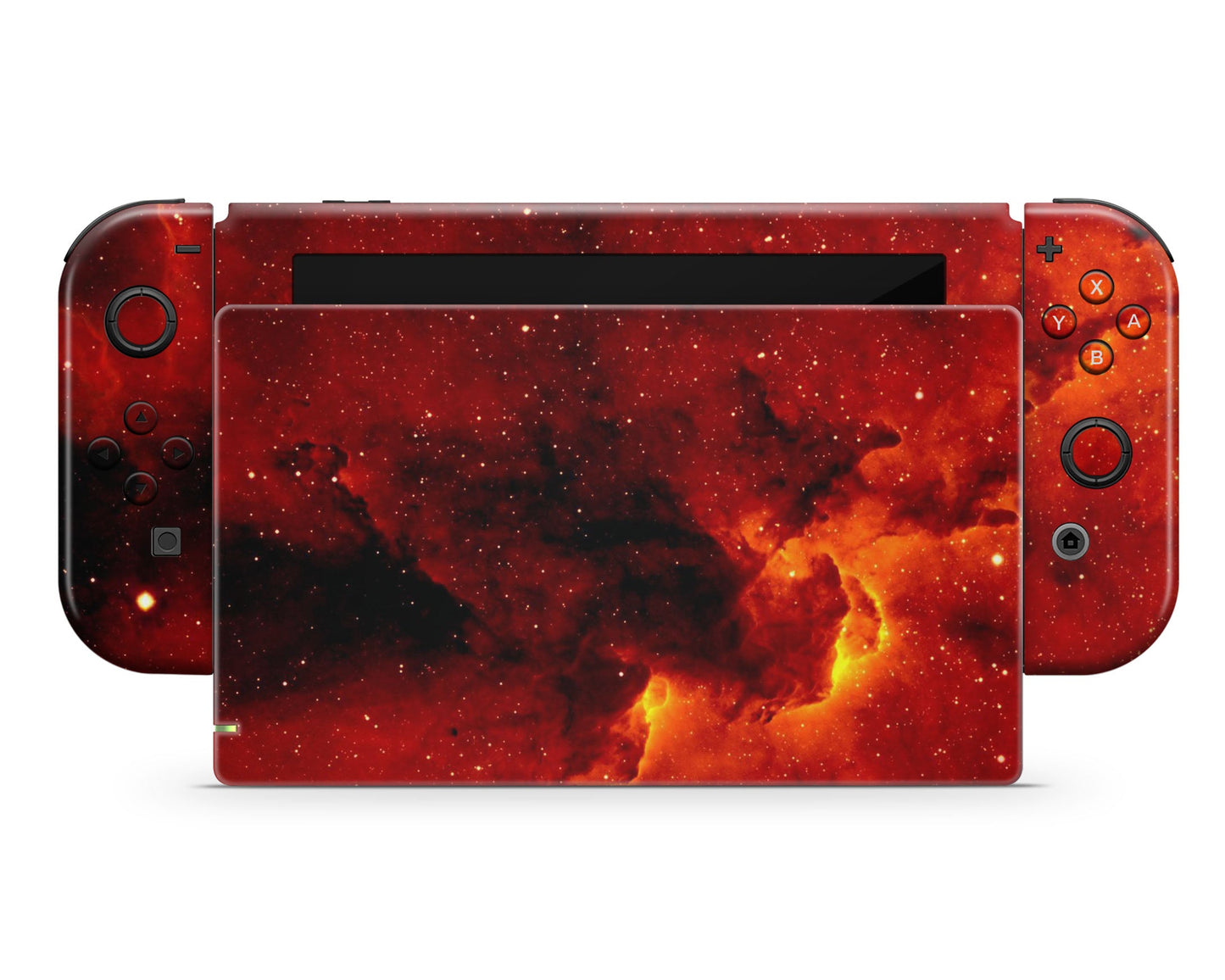 Lux Skins Nintendo Switch Red Stardust Galaxy Full Set +Tempered Glass Skins - Pattern Galaxy Skin