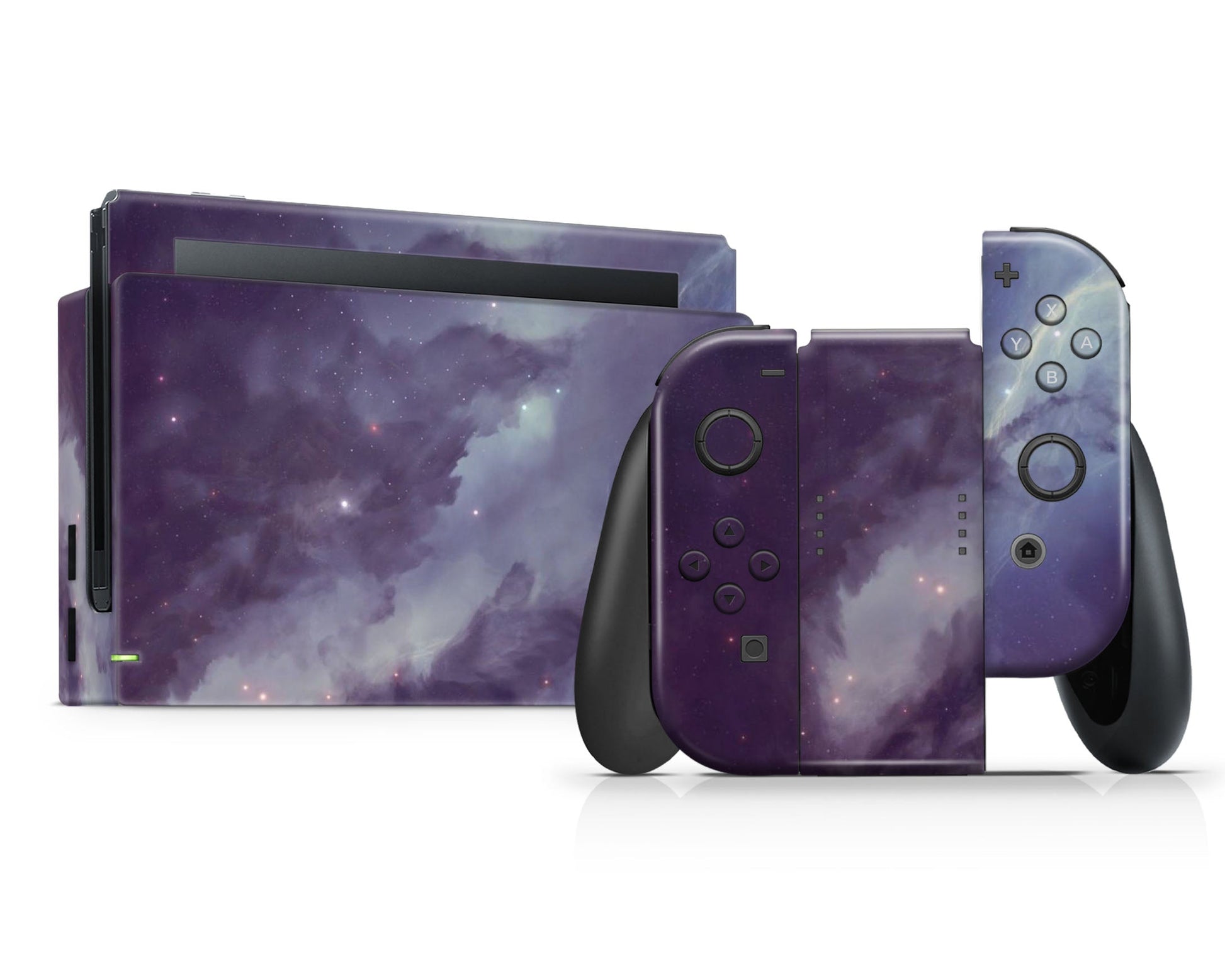 Lux Skins Nintendo Switch Purple Ethereal Galaxy Full Set Skins - Pattern Galaxy Skin