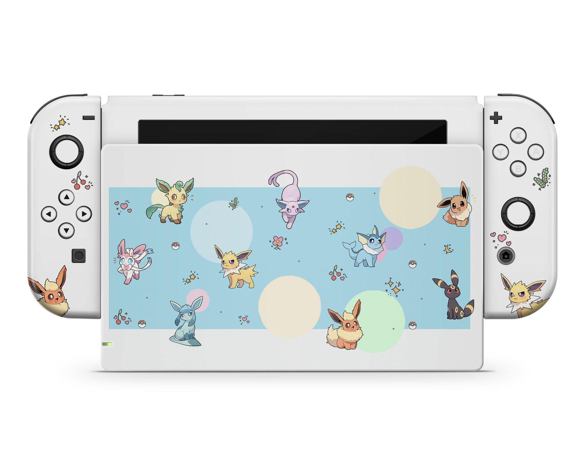 Lux Skins Nintendo Switch Everspark Eeveelution Full Set +Tempered Glass Skins - Pop culture Pokemon Skin