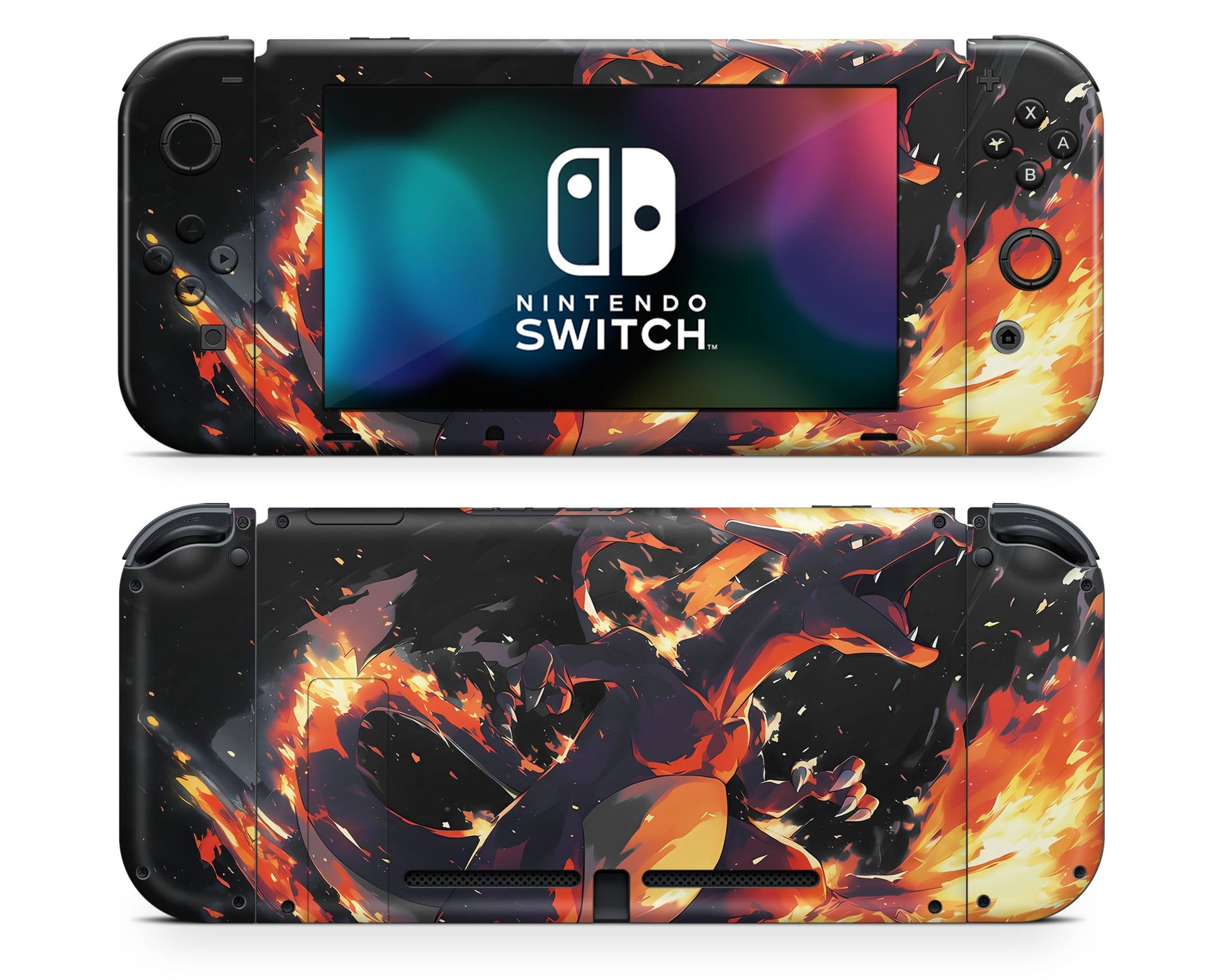 Lux Skins Nintendo Switch Pokemon Charizard Flames Joycons Only Skins - Pop culture Pokemon Skin