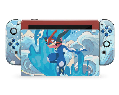 Lux Skins Nintendo Switch Pokemon Greninja Full Set +Tempered Glass Skins - Pop culture Pokemon Skin