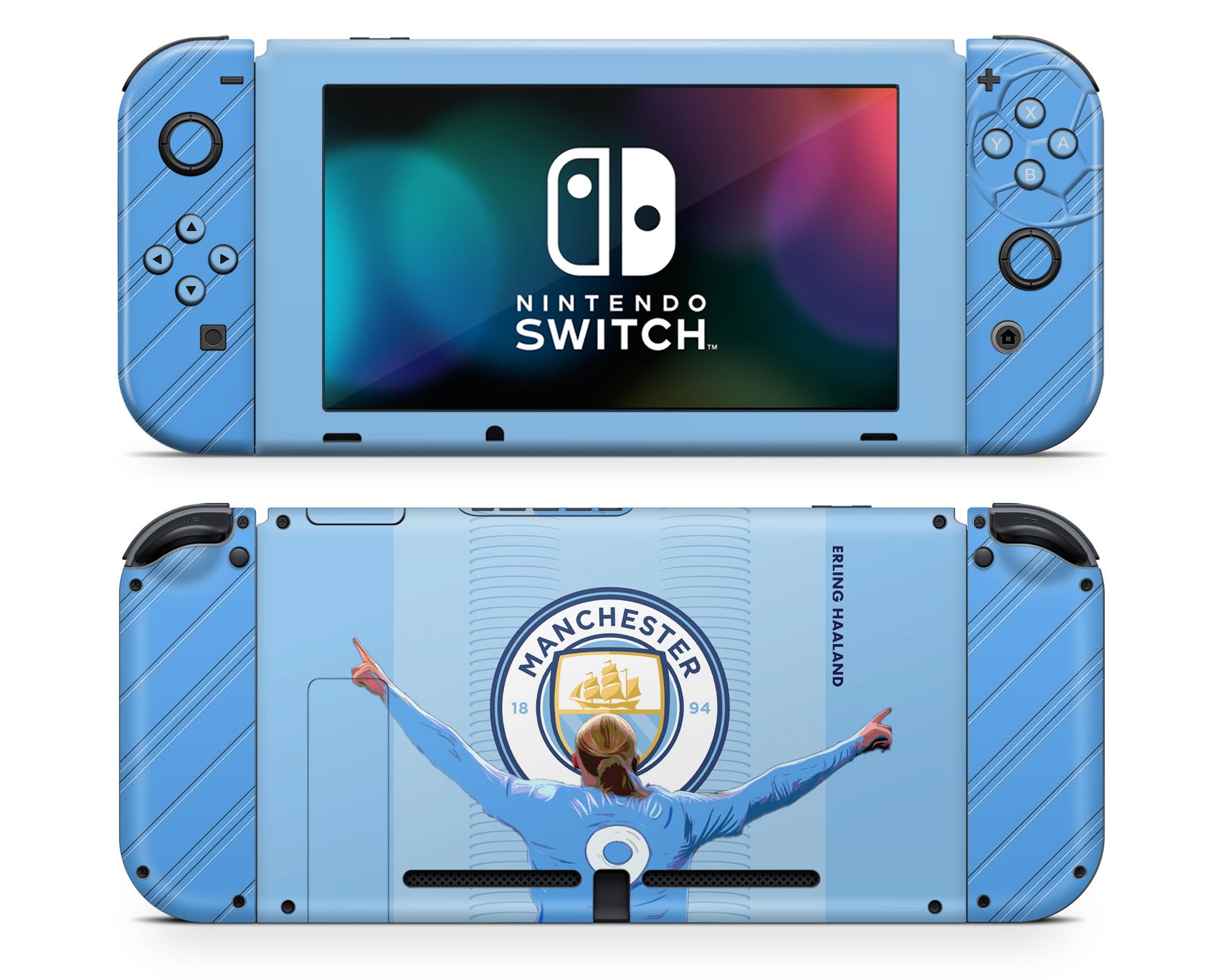 Lux Skins Nintendo Switch Manchester City Haaland Joycons Only Skins - Sports Soccer Skin