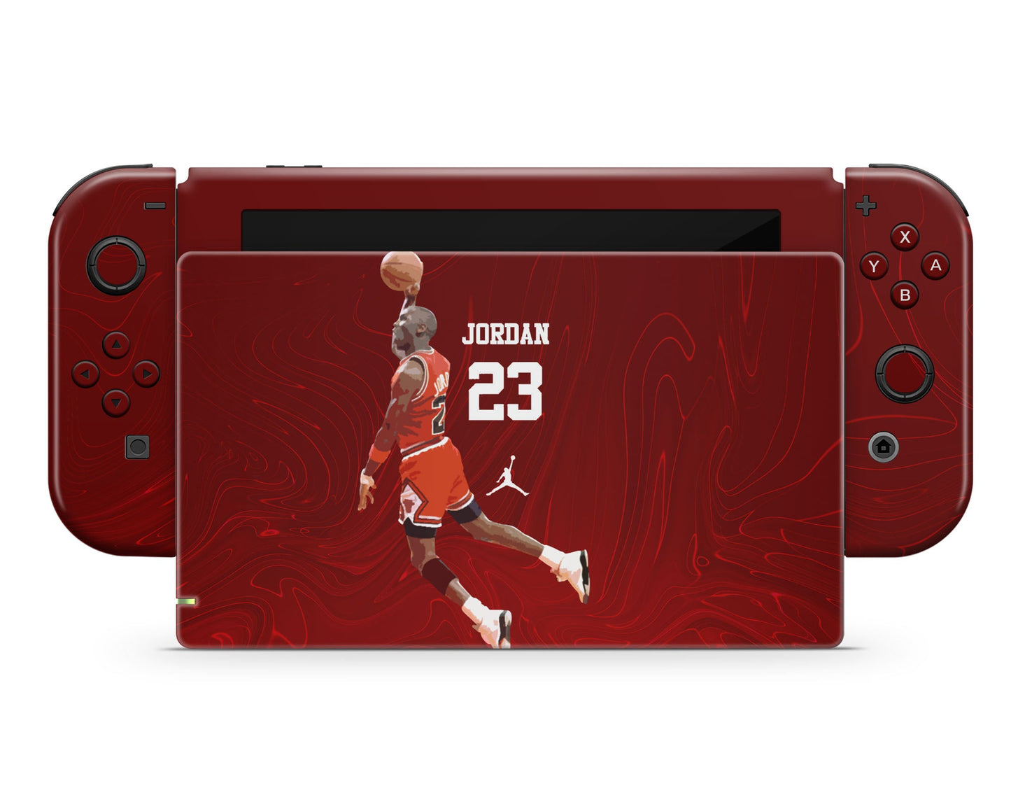 Lux Skins Nintendo Switch NBA Chicago Bulls Michael Jordan Full Set +Tempered Glass Skins - Sports Basketball Skin