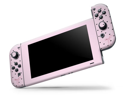 Pink Bow Black Lace Nintendo Switch Skin