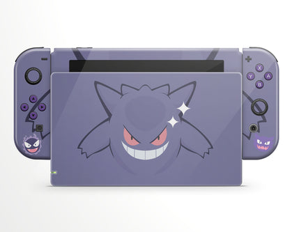 Lux Skins Nintendo Switch Gengar Ghost Full Set +Tempered Glass Skins - Pop culture Pika Skin