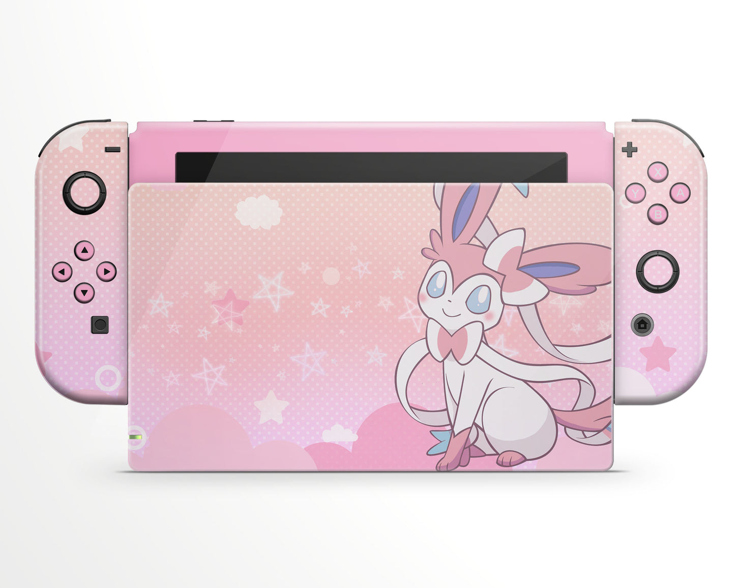 Lux Skins Nintendo Switch Fairy Sylveon Full Set +Tempered Glass Skins - Pop culture Pika Skin