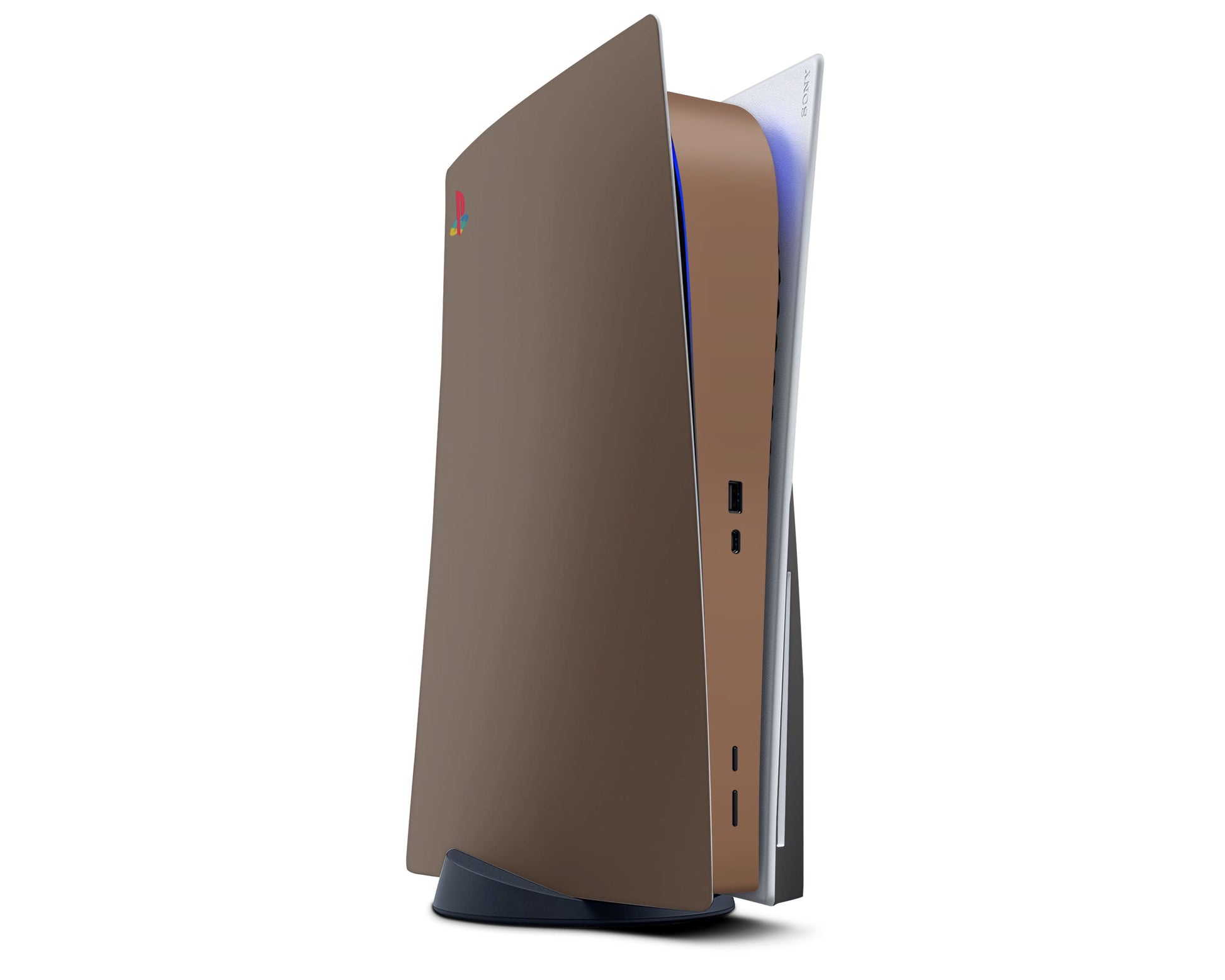 Lux Skins PS5 Dark Chocolate Color Blocking PS5 Skins - Solid Colours Colour Blocking Skin