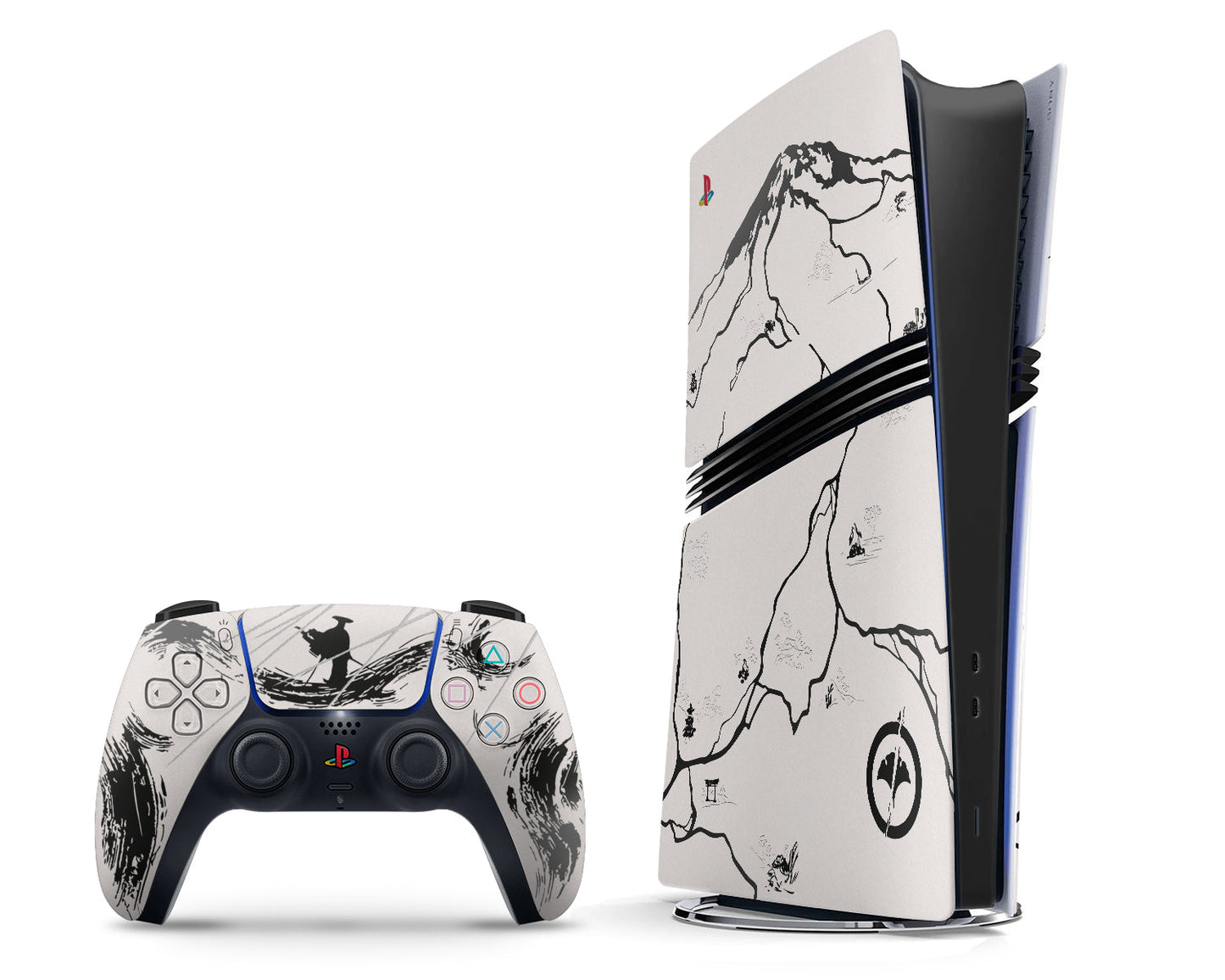 Lux Skins PS5 Pro Ghost of Yotei Black Limited Edition Inspired PS5 Pro Skins - Pop culture Ghost of Yotei Skin