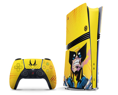 Lux Skins PS5 Pro Wolverine Comics Yellow PS5 Pro Skins - Pop culture Comics Skin