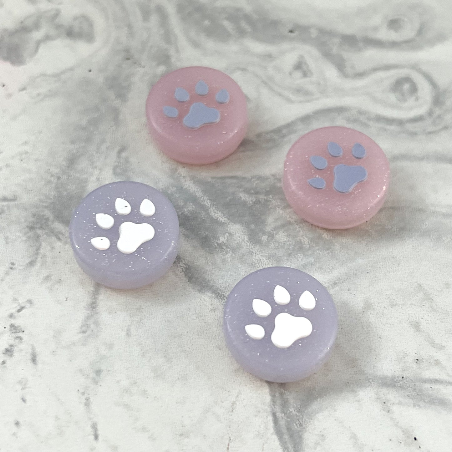 Glitter Purple Pink Paw Thumb Grips