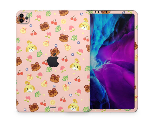 Lux Skins iPad Cute Animal Crossing Pattern iPad Pro 12.9" Gen 5 Skins - Pop culture Animal Crossing Skin
