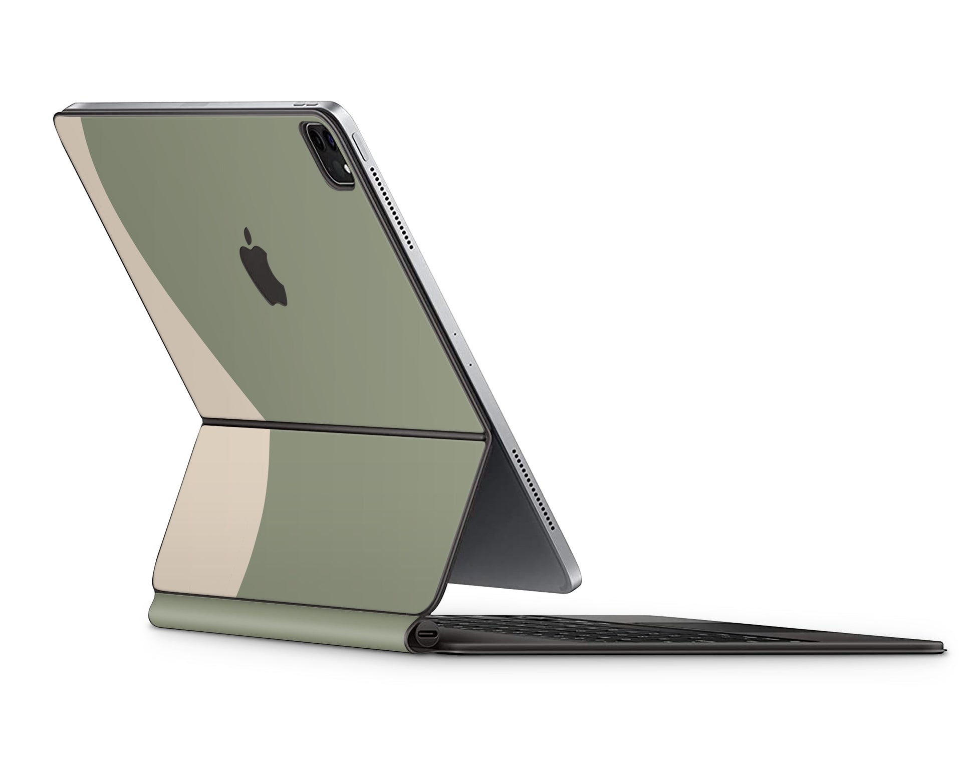 Lux Skins Magic Keyboard Two Tone Wild Sage Green Cream iPad Pro 11" Skins - Solid Colours Colour Blocking Skin