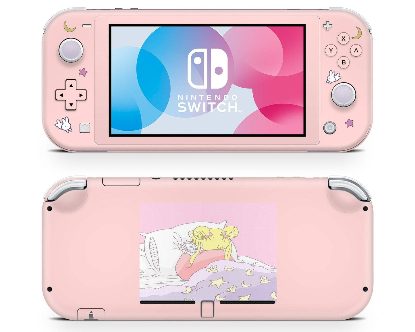 Lux Skins Nintendo Switch Lite Sailor Moon Sleepy Gamer Girl Full Set Skins - Pop culture Sailor Moon Skin