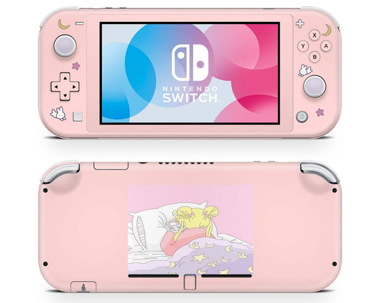 Lux Skins Nintendo Switch Lite Sailor Moon Sleepy Gamer Girl Full Set Skins - Pop culture Sailor Moon Skin