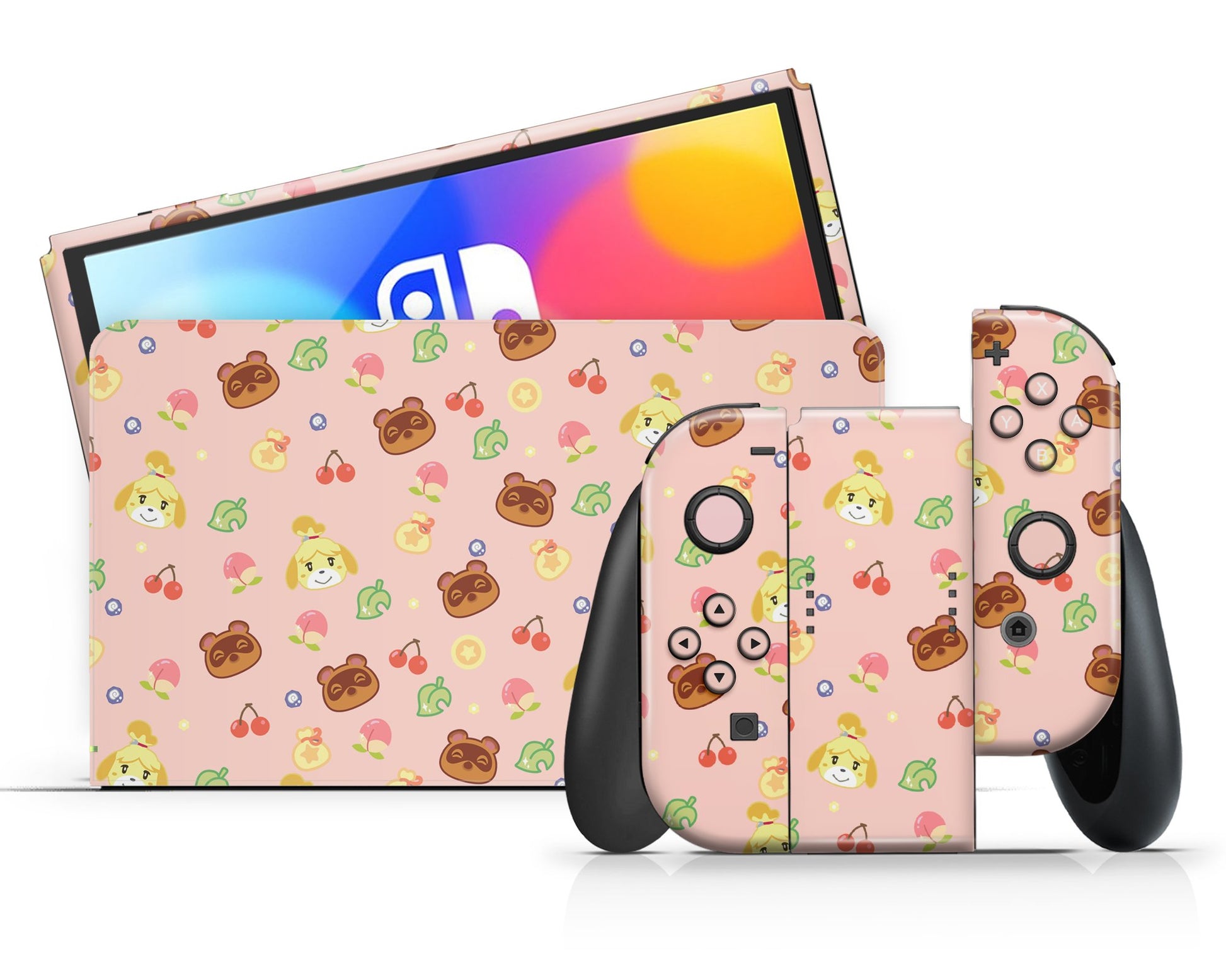 Lux Skins Nintendo Switch OLED Cute Animal Crossing Pattern Classic no logo Skins - Pop culture Animal Crossing Skin