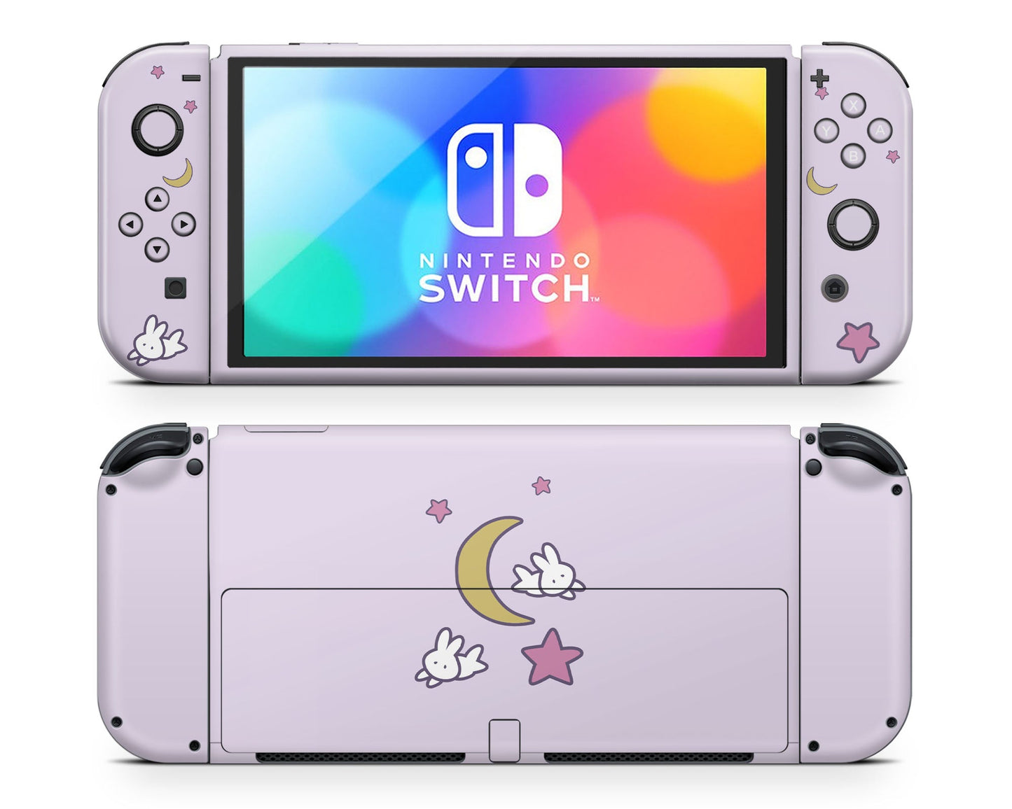 Lux Skins Nintendo Switch OLED Sailor Moon Purple Minimalist Full Set Skins - Pop culture Sailor Moon Skin