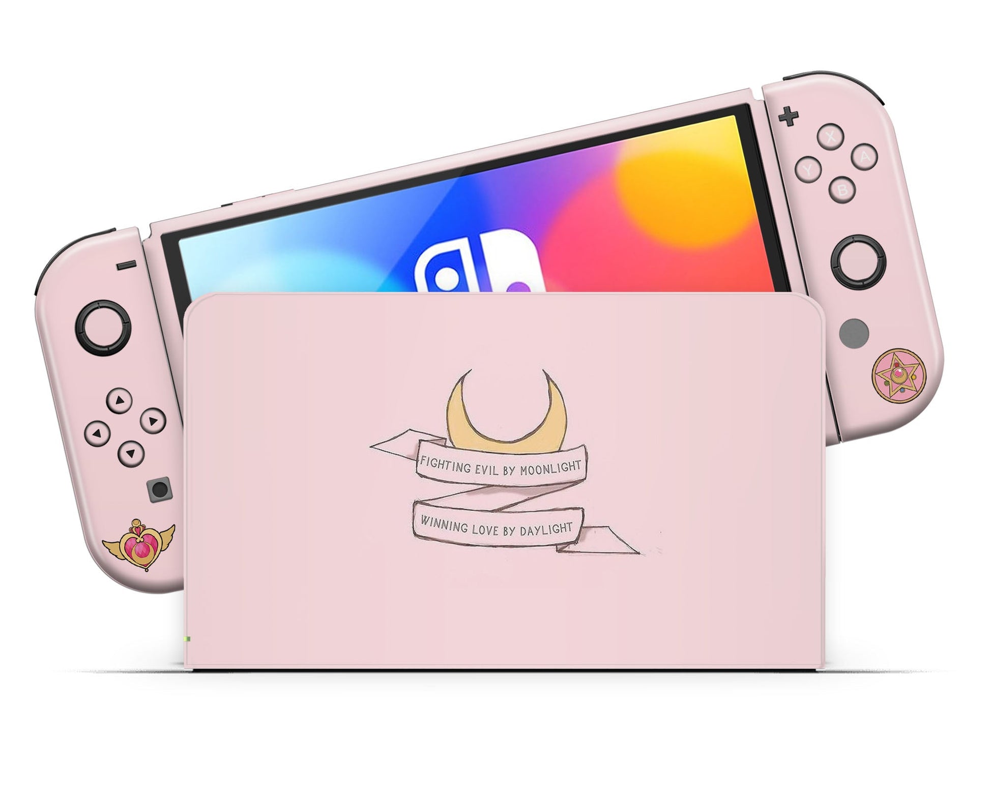 Lux Skins Nintendo Switch OLED Sailor Moon Fighting Evil By Moonlight Full Set Skins - Pop culture Sailor Moon Skin