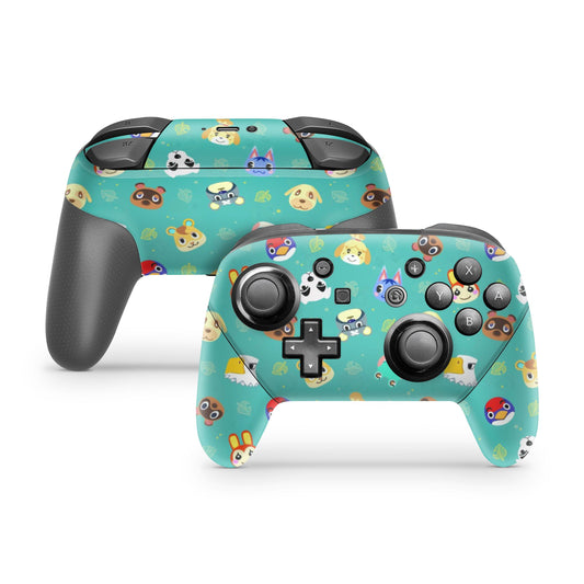 Lux Skins Nintendo Switch Pro Teal Animal Crossing CampersSkins - Pop culture Animal Crossing Skin