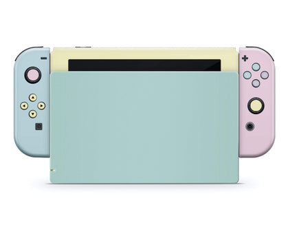 Lux Skins Nintendo Switch Seafoam Retro 80s Pastel Blocking Classic no logo Skins - Solid Colours Colour Blocking Skin
