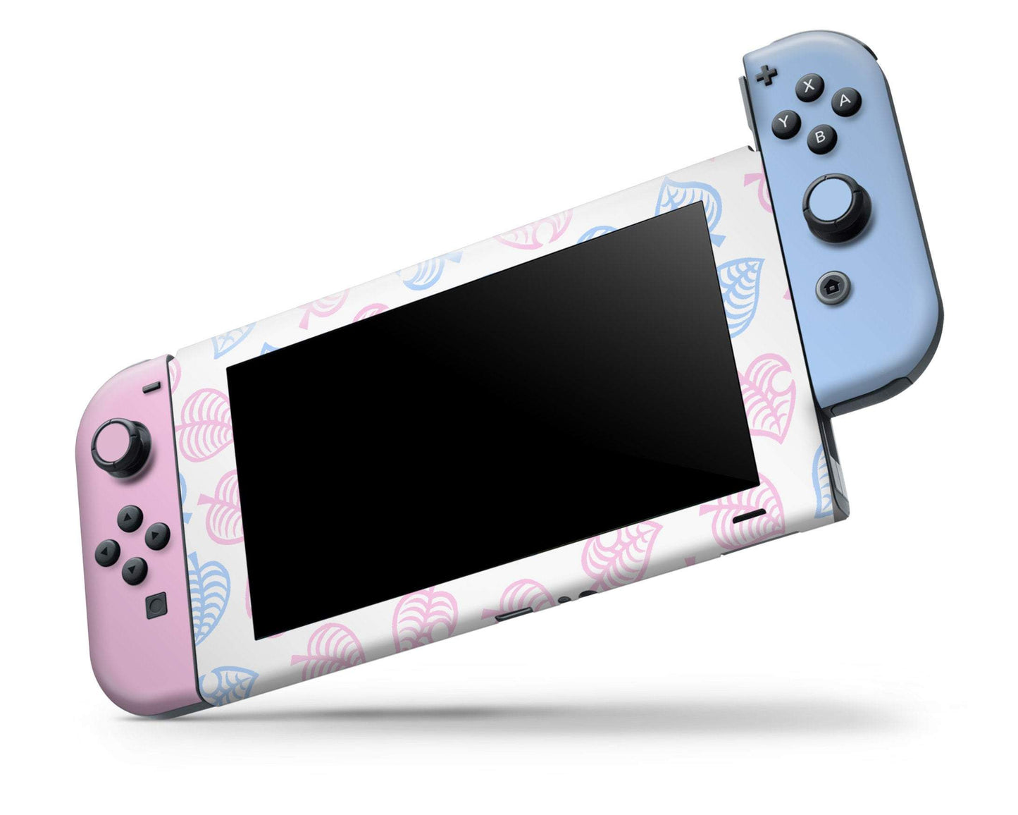 Lux Skins Nintendo Switch Animal Crossing Pastel Pink Blue Leaf Full Set Skins - Pop culture Animal Crossing Skin