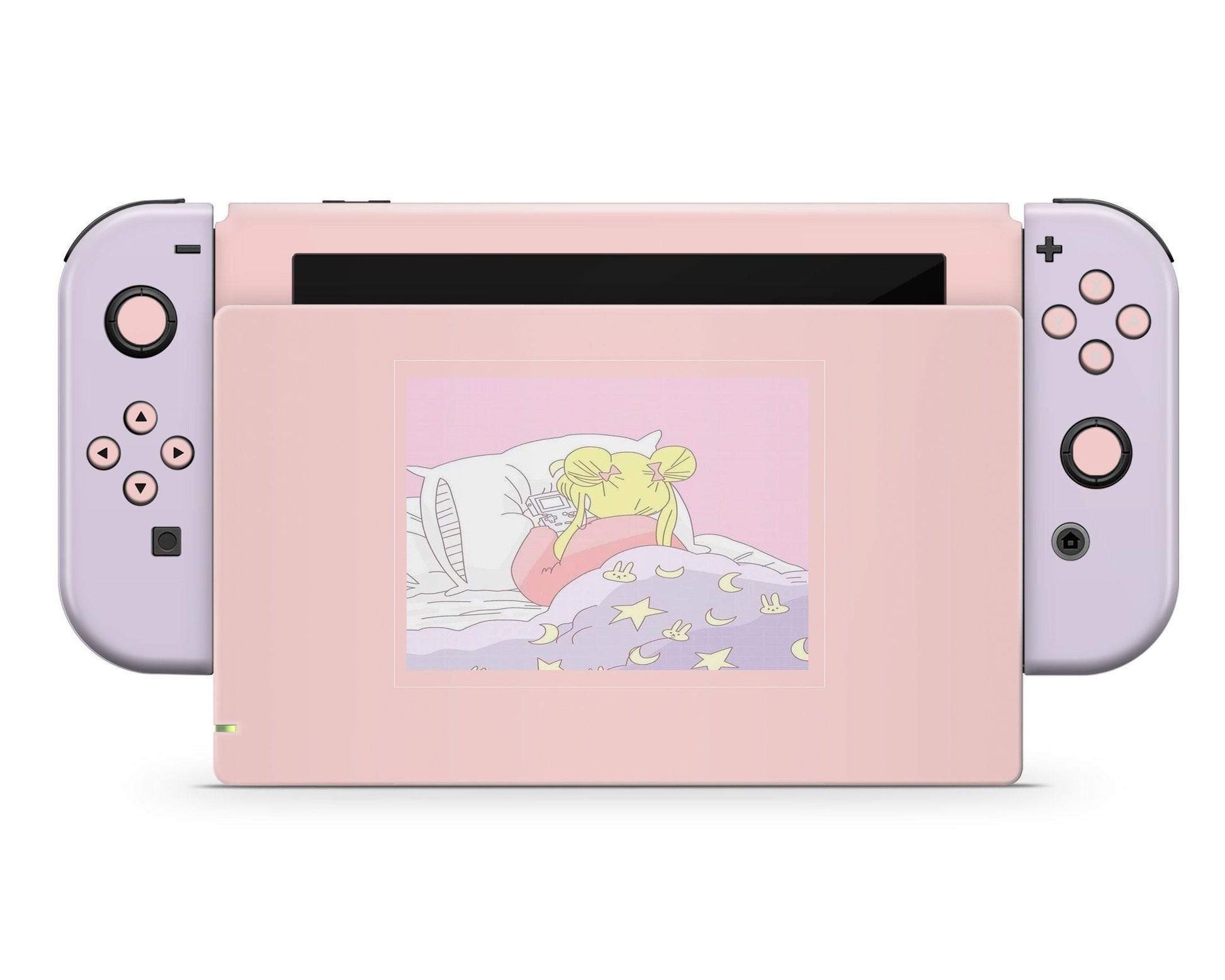 Lux Skins Nintendo Switch Sailor Moon Sleepy Gamer Girl Full Set Skins - Pop culture Sailor Moon Skin