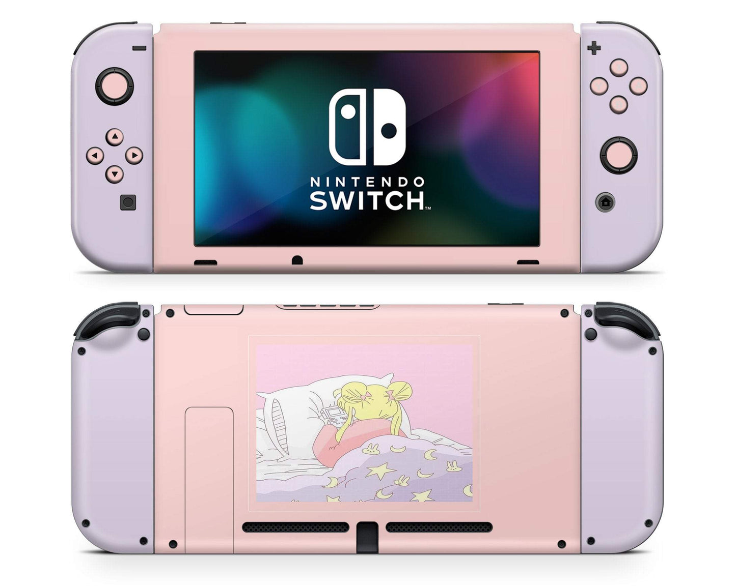 Sailor Moon Sleepy Gamer Girl Nintendo Switch Skin