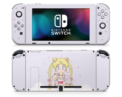 Lux Skins Nintendo Switch Sailor Moon Ramen Pastel Purple Full Set Skins - Pop culture Sailor Moon Skin