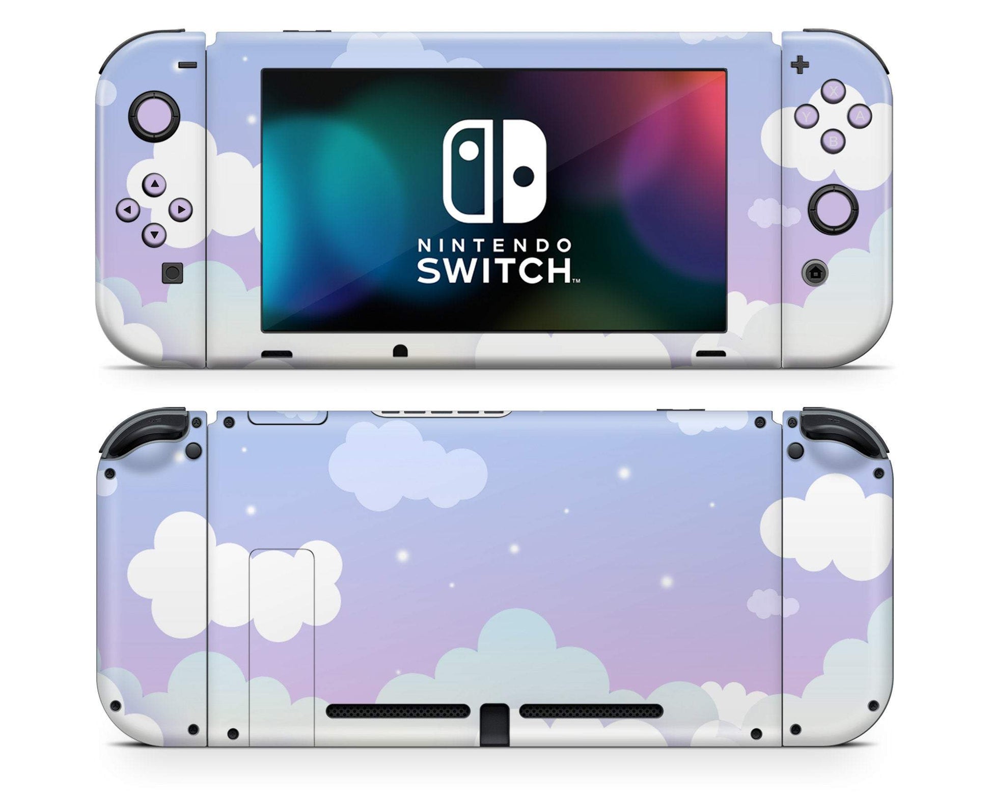 Lux Skins Nintendo Switch Sweet Purple Lunar Pastel Classic no logo Skins - Art Clouds Skin