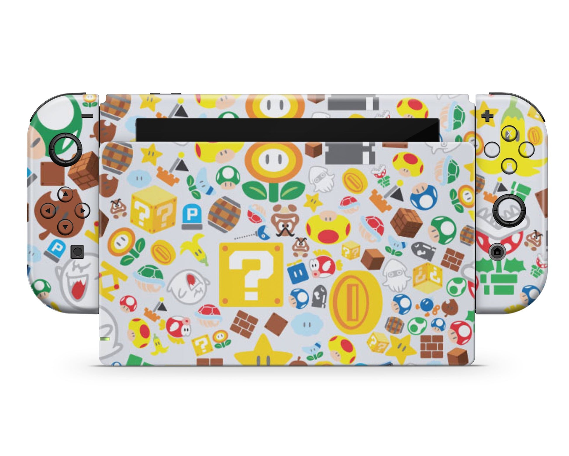 Lux Skins Nintendo Switch Super Mario Bros Pattern Full Set Skins - Pop culture Mario Skin