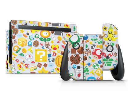 Lux Skins Nintendo Switch Super Mario Bros Pattern Full Set Skins - Pop culture Mario Skin